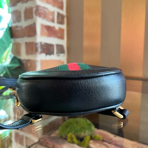 GUCCI Ophidia Round Mini Grained Calfskin Web Backpack - Picture 4 of 11